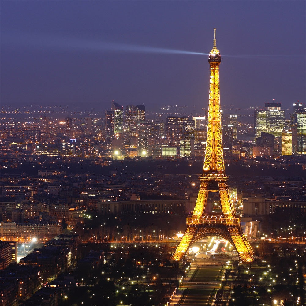 Night In Paris Backdrop Sparkling Eiffel Tower Urban Backdrop GQ4-34