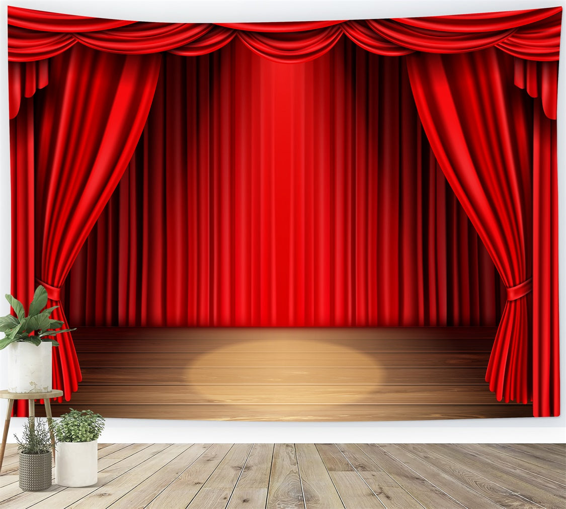 Backdrop Red Carpet Classic Red Curtain Stage Backdrop GQ4-80