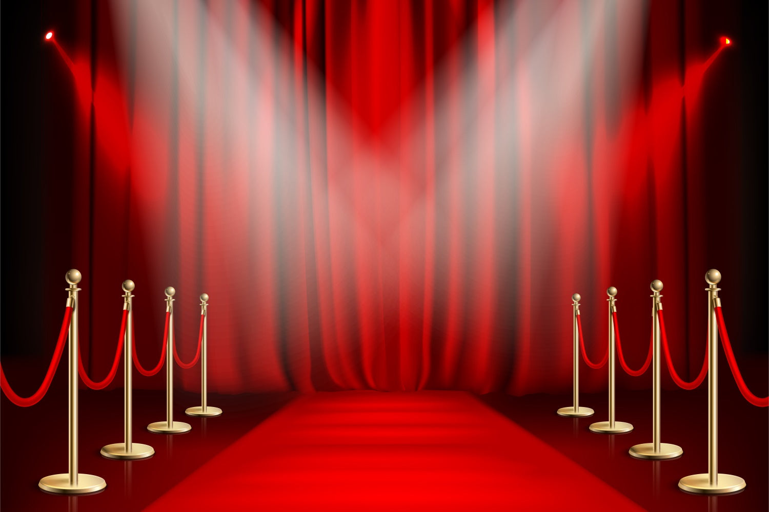 Red Carpet Backdrop Glamorous Entrance Red Drapes Backdrop GQ4-81
