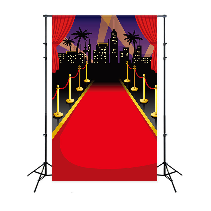 Red Carpet Backdrops City Skyline Silhouette Backdrop GQ4-83