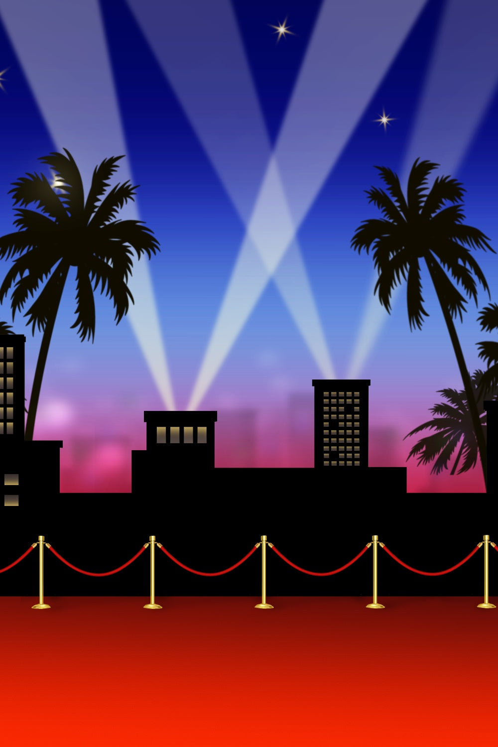 Backdrop Red Carpet Glamour Night Skyline Light Backdrop GQ4-84