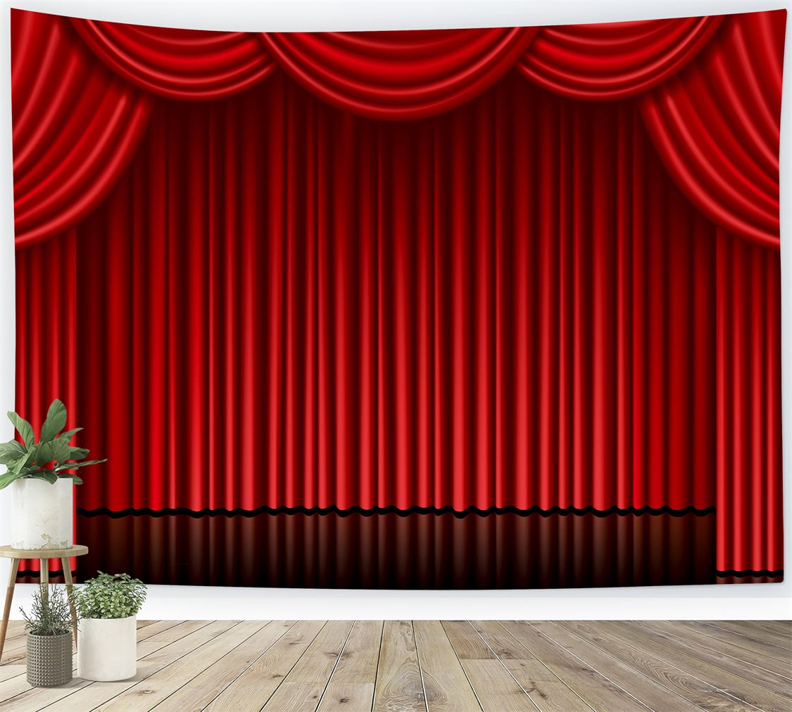Red Carpet Backdrop Red Drapes Traditional Stage Backdrop GQ4-85