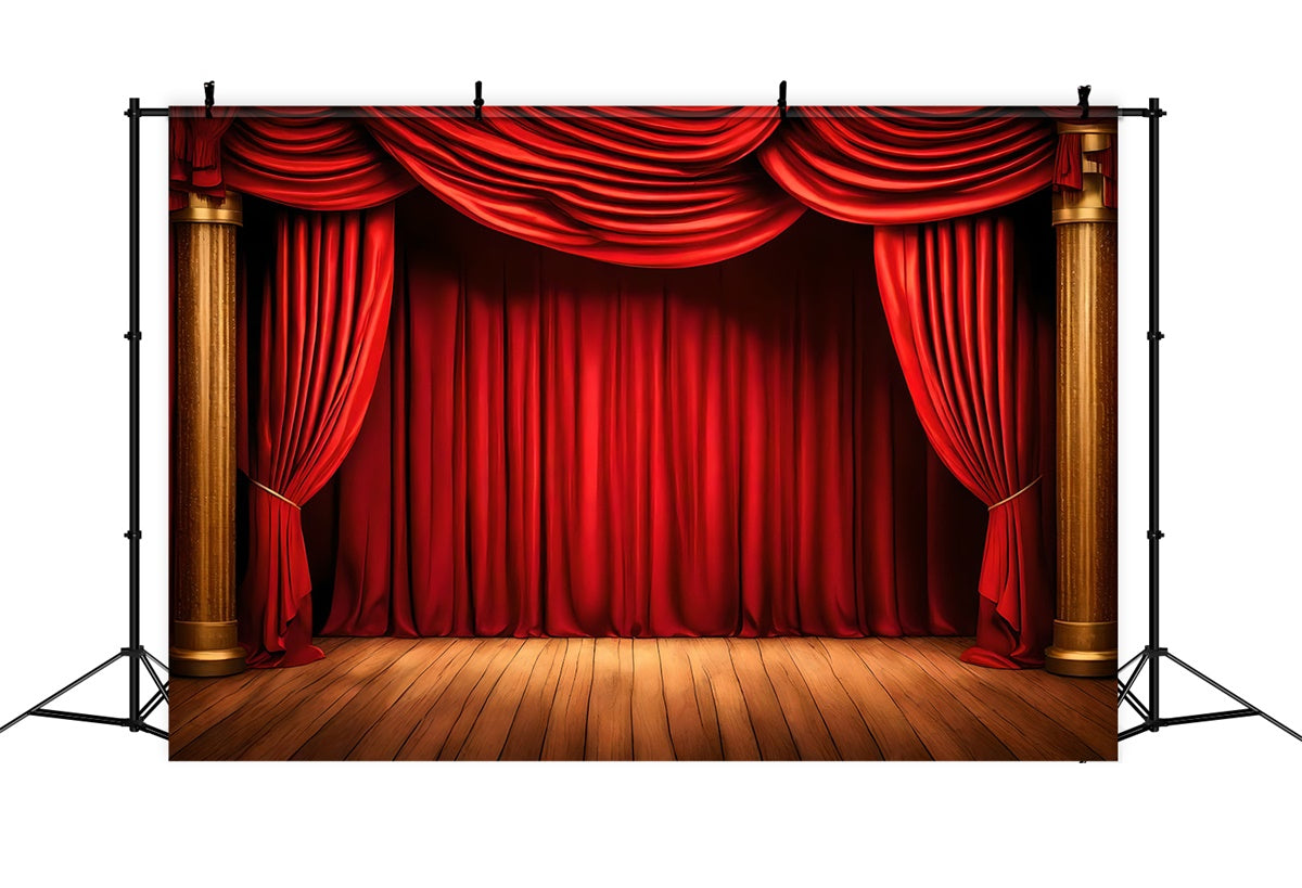 Backdrop Red Carpet Classic Stage Golden Pillar Backdrop GQ4-88