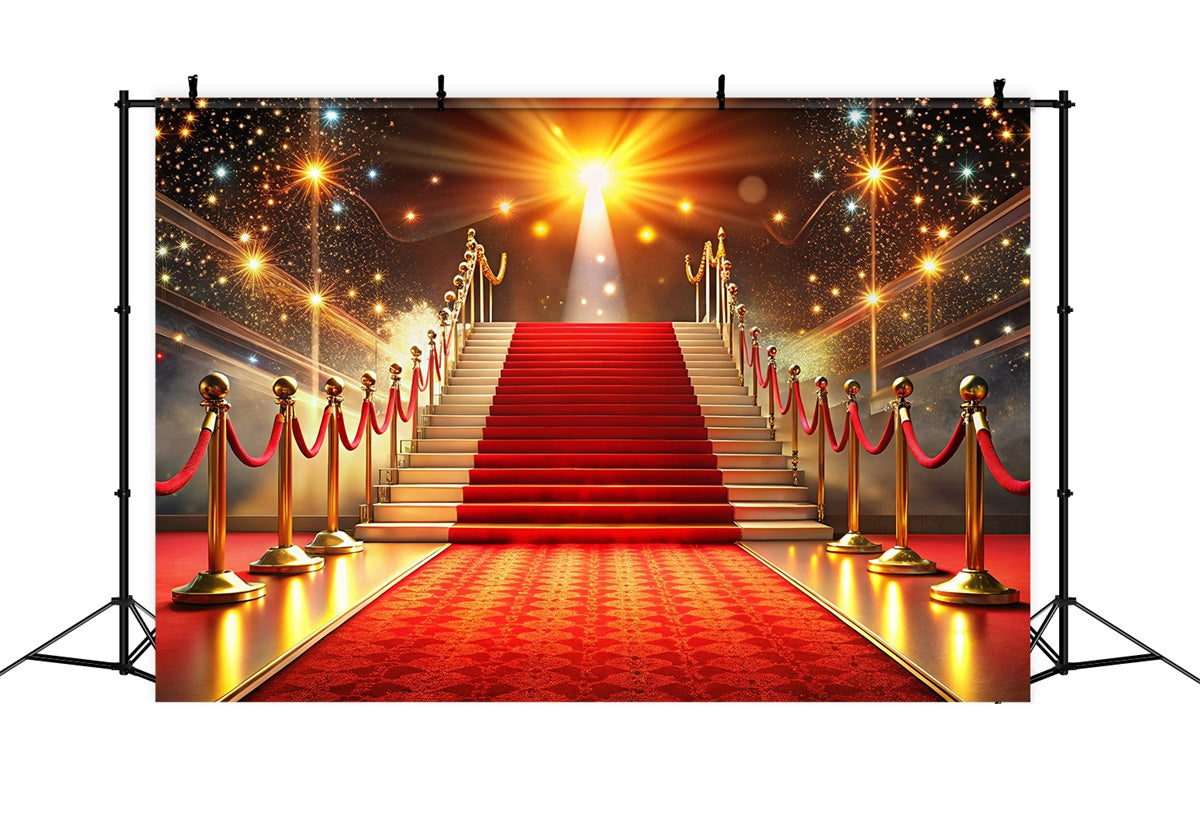 Red Carpet Backdrop Luxurious Staircase Sparkles Backdrop GQ4-91