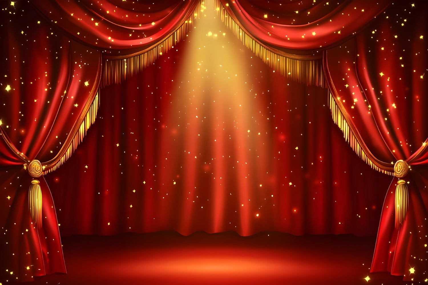 Red Carpet Photo Backdrop Golden Sparkle Curtain Backdrop GQ4-94