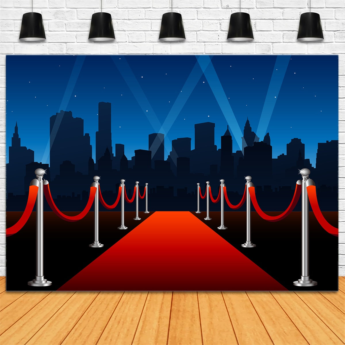 Red Carpet Photo Backdrop Glamorous Night City Backdrop GQ4-96