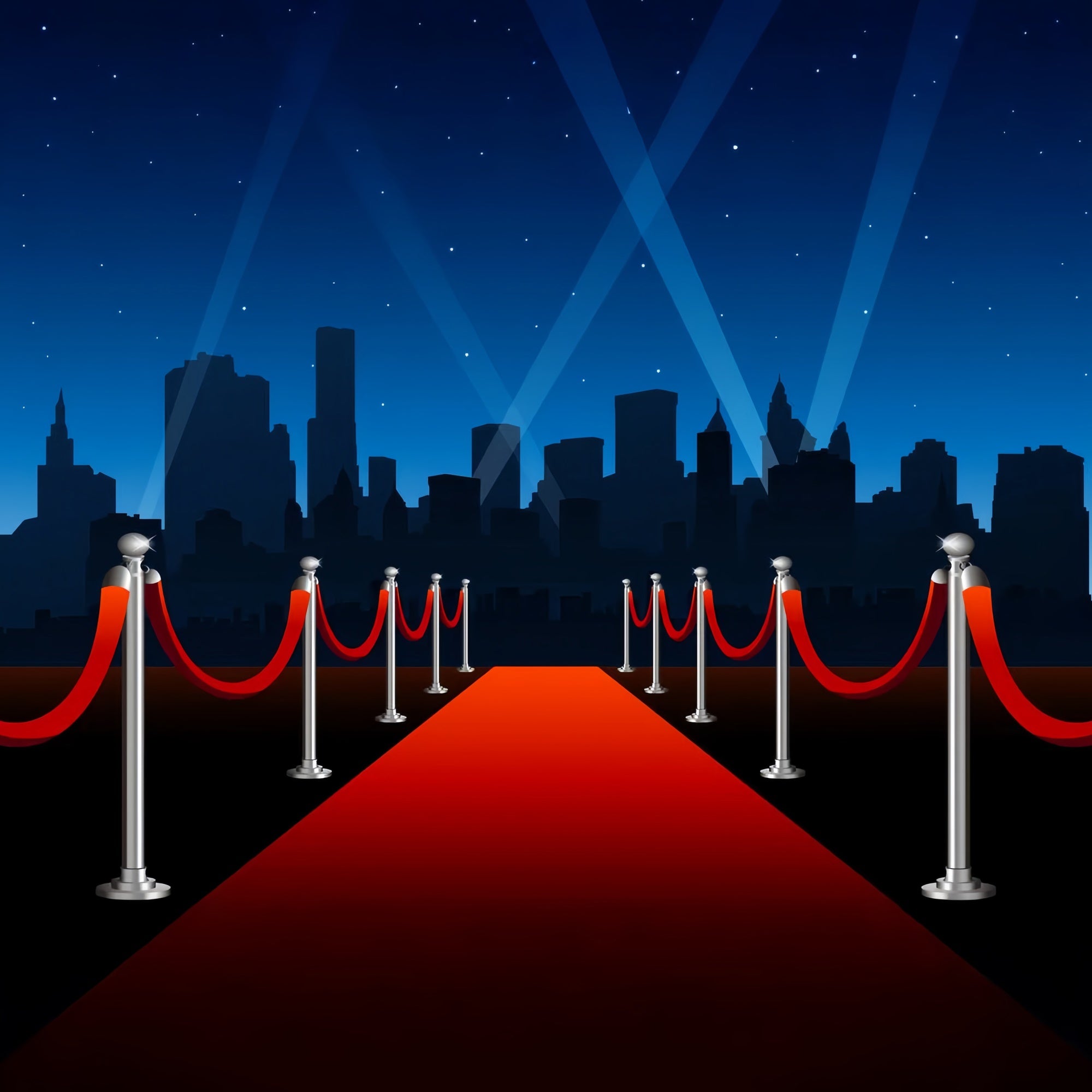 Red Carpet Photo Backdrop Glamorous Night City Backdrop GQ4-96