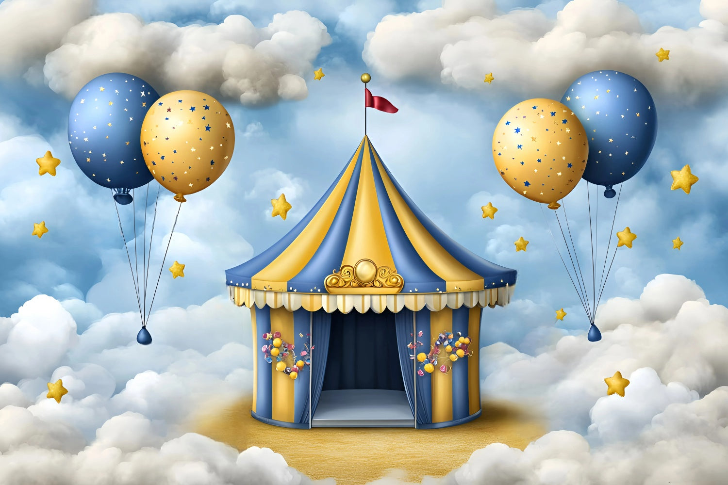 Circus Backdrop Starry Circus Dreamland Kids Photo Backdrop GQ5-177