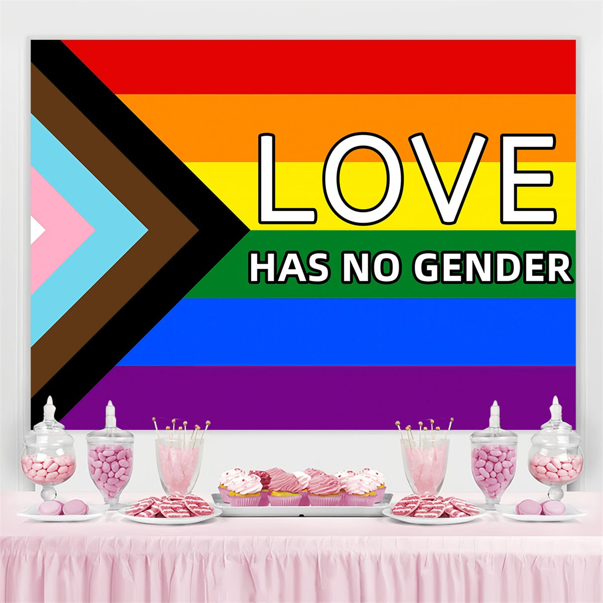 Gay Pride Backdrop Progress Pride Message Backdrop GQ5-210