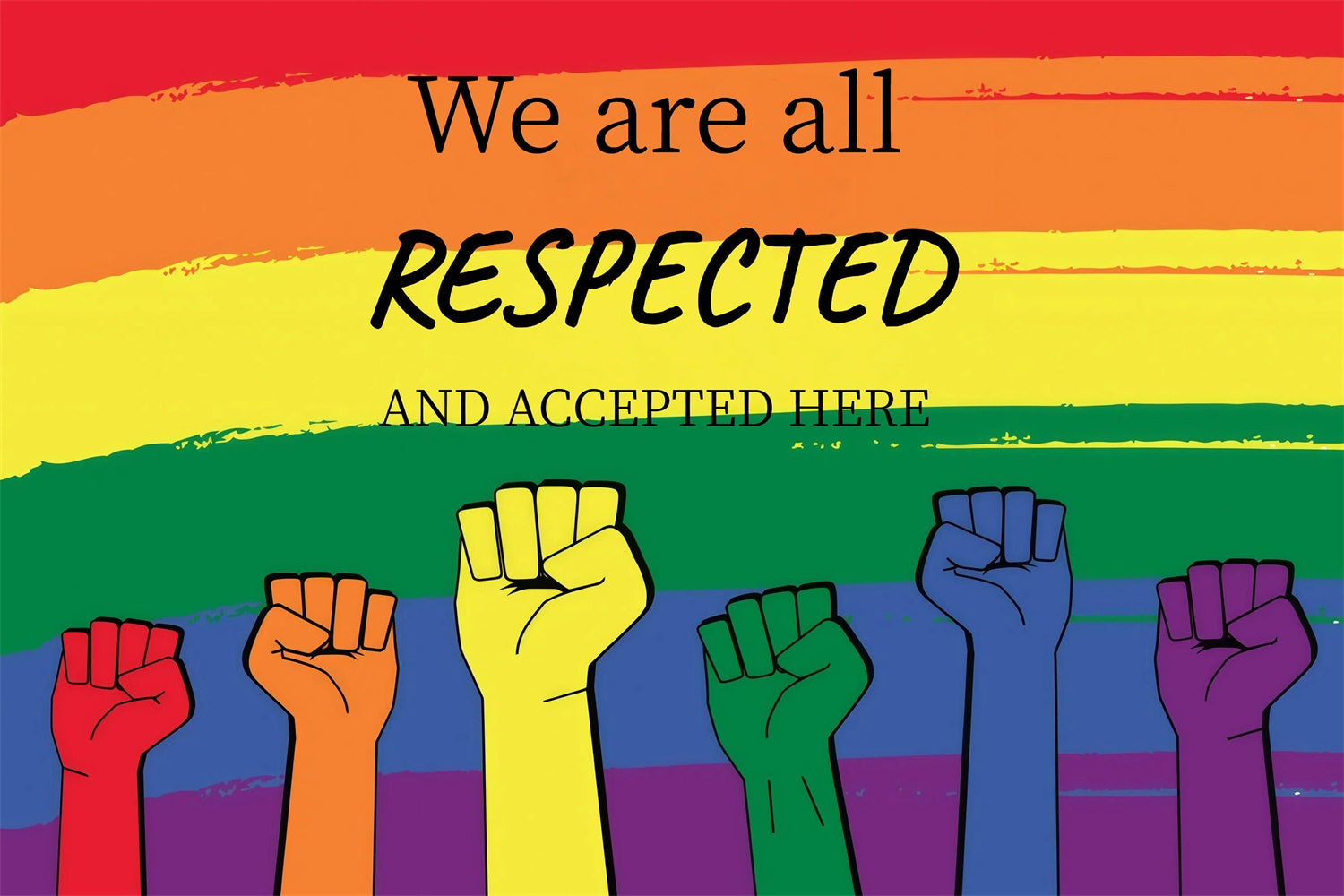 Pride Backdrops Pride Power Unity Fists Backdrop GQ5-213