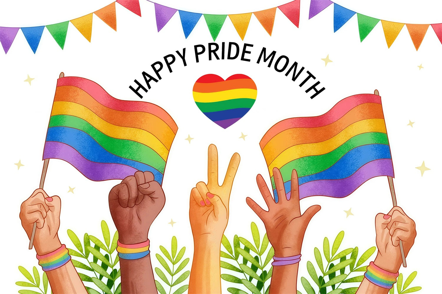 Pride Backdrop Unity Hands Celebration Backdrop GQ5-214