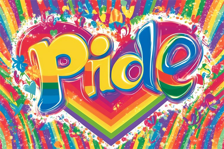 Pride Photo Backdrop Happy Graffiti Heart Backdrop GQ5-221