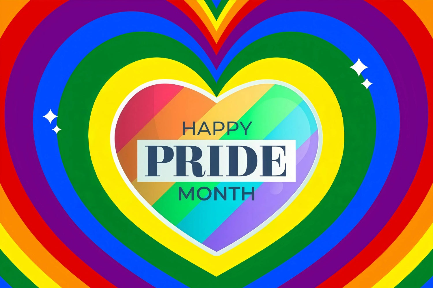 Pride Month Backdrop Rainbow Heart Power Backdrop GQ5-222