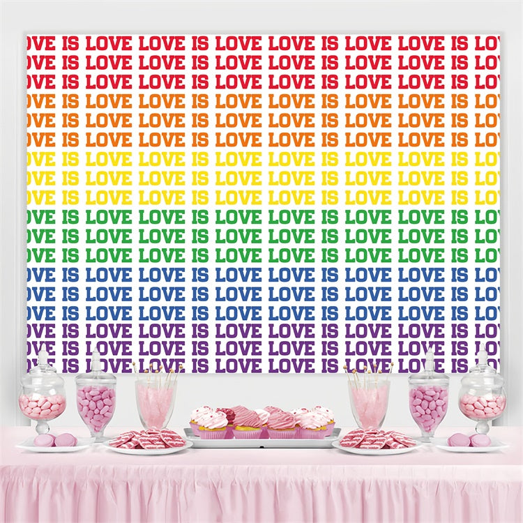 Pride Backdrops Bold Rainbow Text Pattern Backdrop GQ5-230