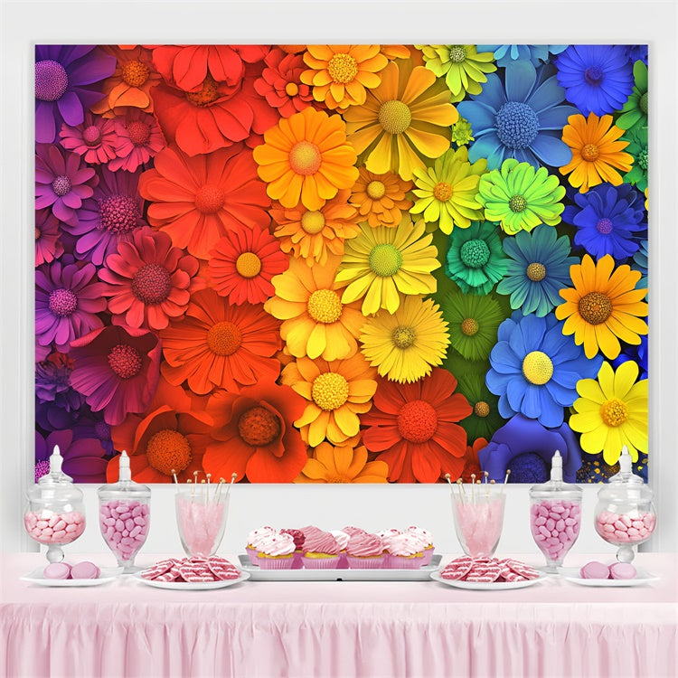 Pride Backdrop Colorful Floral Celebration Backdrop GQ5-231