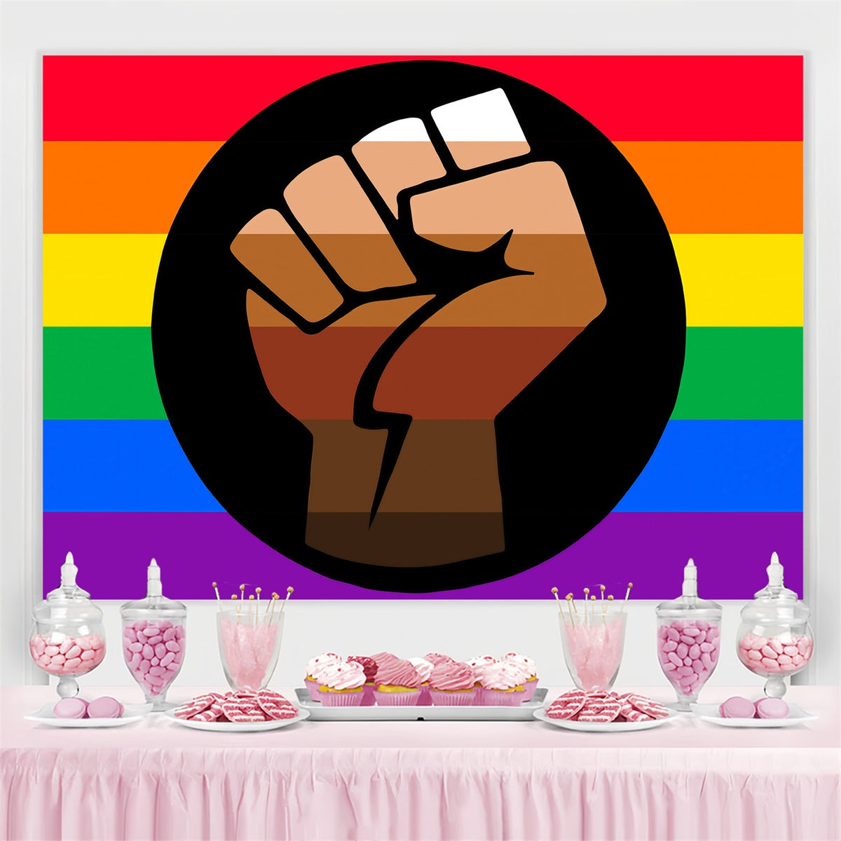 Pride Photo Backdrop Colorful Strength Unity Backdrop GQ5-235