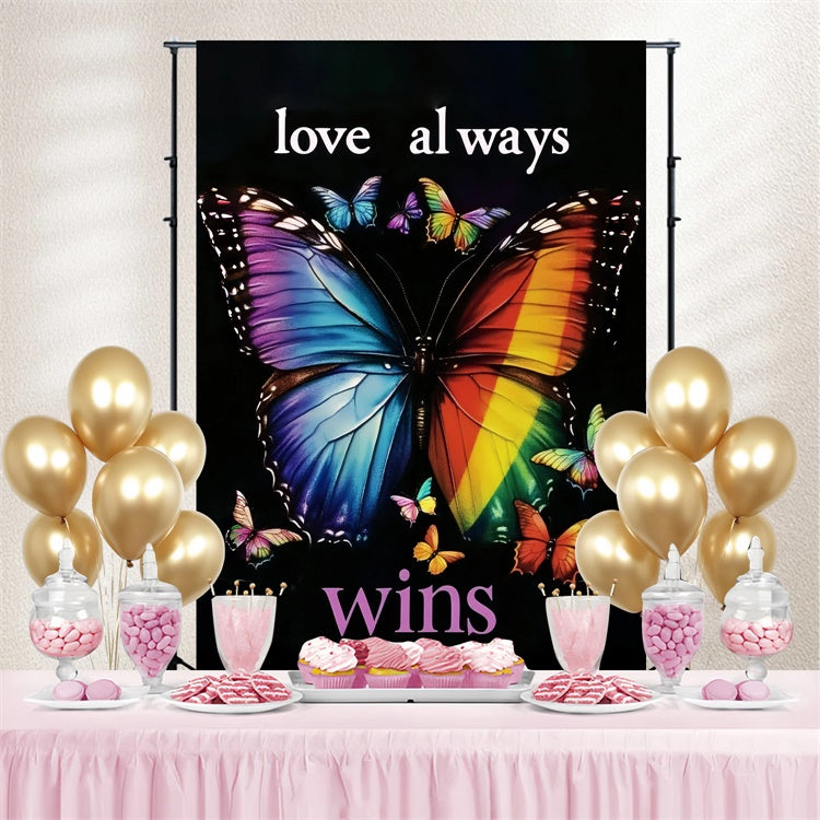 Pride Photo Backdrop Butterfly Power Pride Backdrop GQ5-239