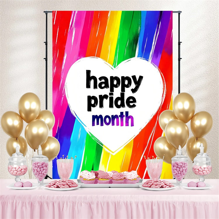 Pride Month Backdrop Rainbow Painted Love Backdrop GQ5-240