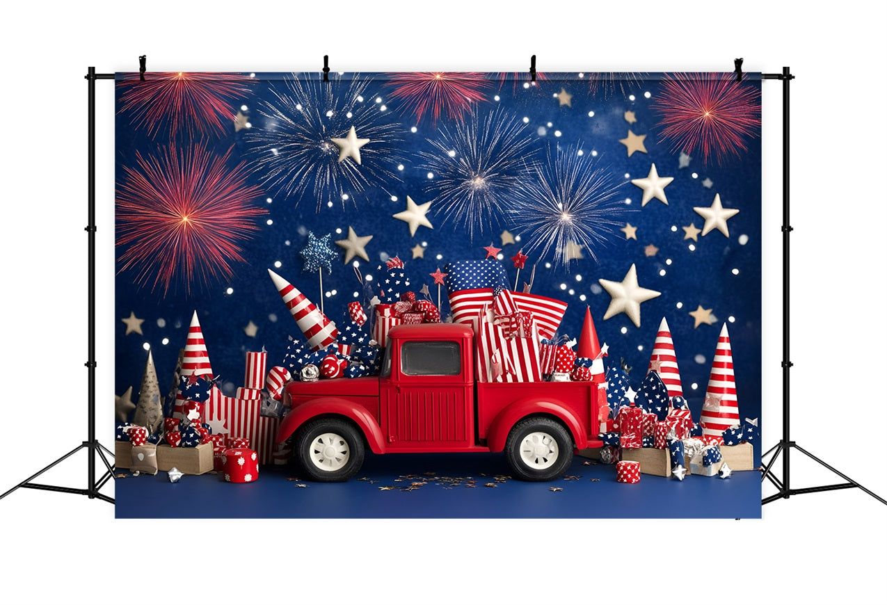 4th of July Backdrop Truck Fireworks USA Backdrop GQ5-3