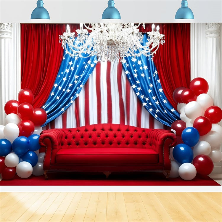 Independence Day Backdrops Balloon Couch Curtain Backdrop GQ5-36