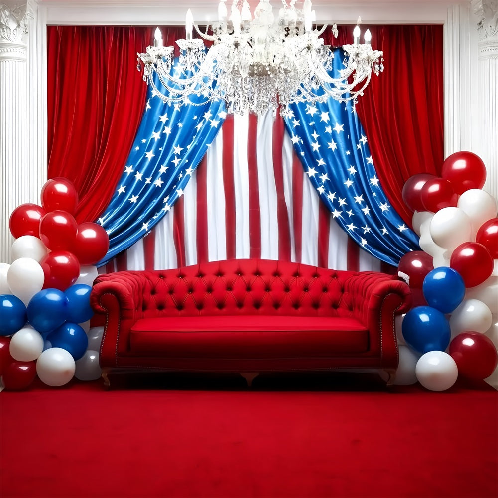 Independence Day Backdrops Balloon Couch Curtain Backdrop GQ5-36