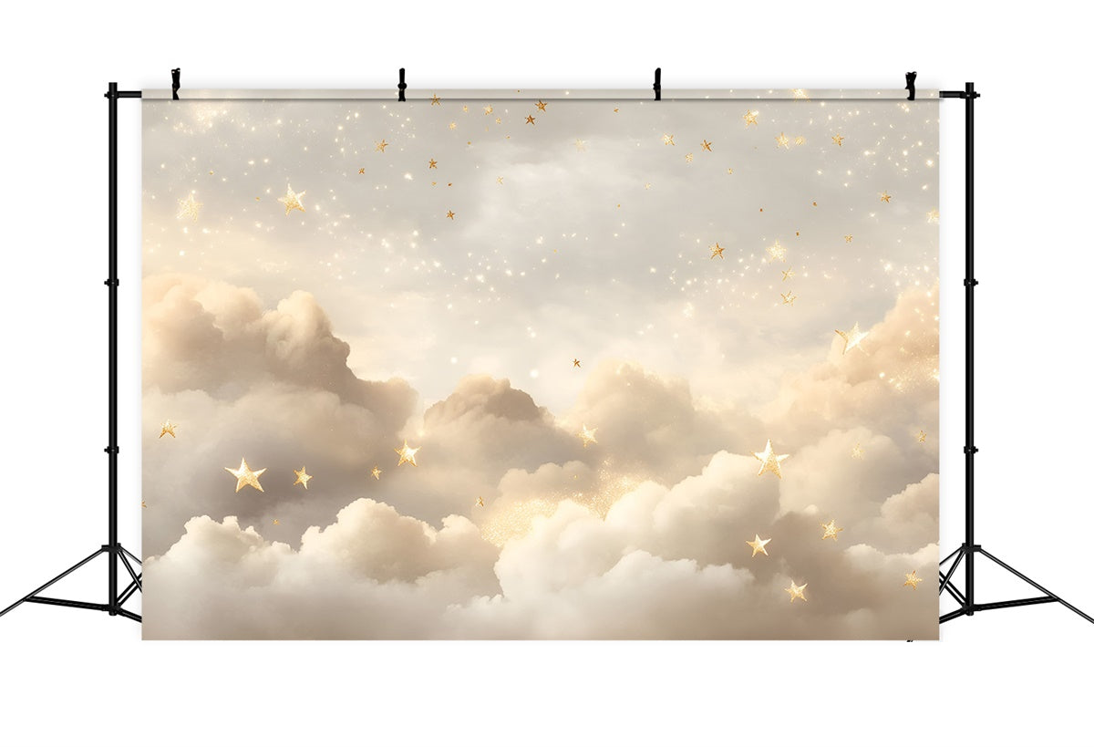 Star Photo Backdrop Gold Star Dreamy Clouds Backdrop GQ5-55