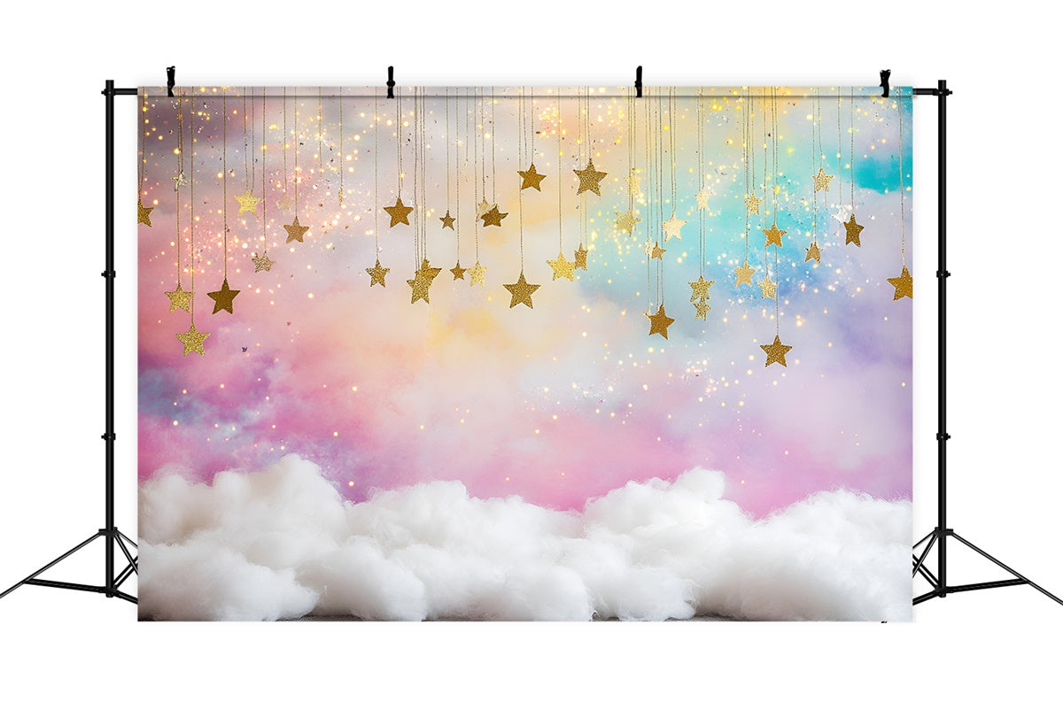 Starry Backdrop Rainbow Clouds Sparkle Backdrop GQ5-58