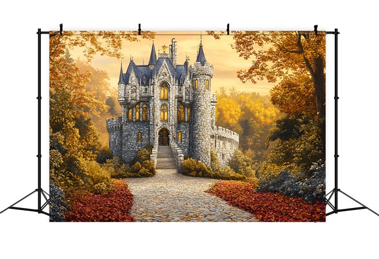 Fall Forest Backdrop Enchanted Fall Castle Path Backdrop GQ5-78