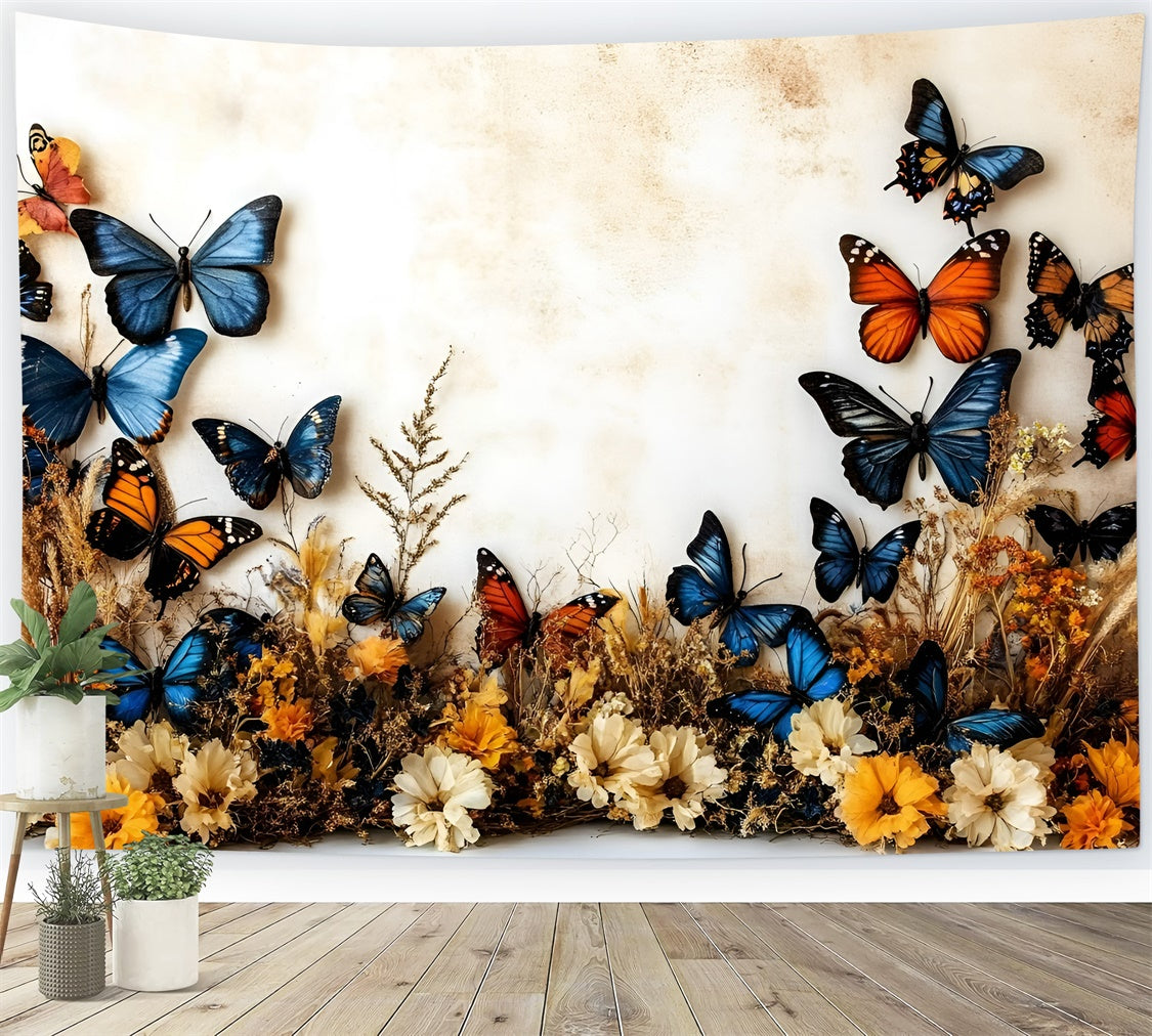 Fall Photography Backdrops Rustic Flower Butterfly Backdrop GQ5-79