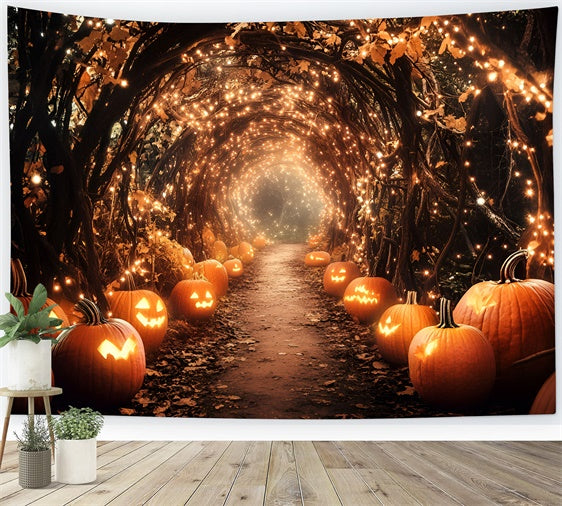 Fall Photography Backdrops Halloween Pumpkin Path Backdrop GQ5-97