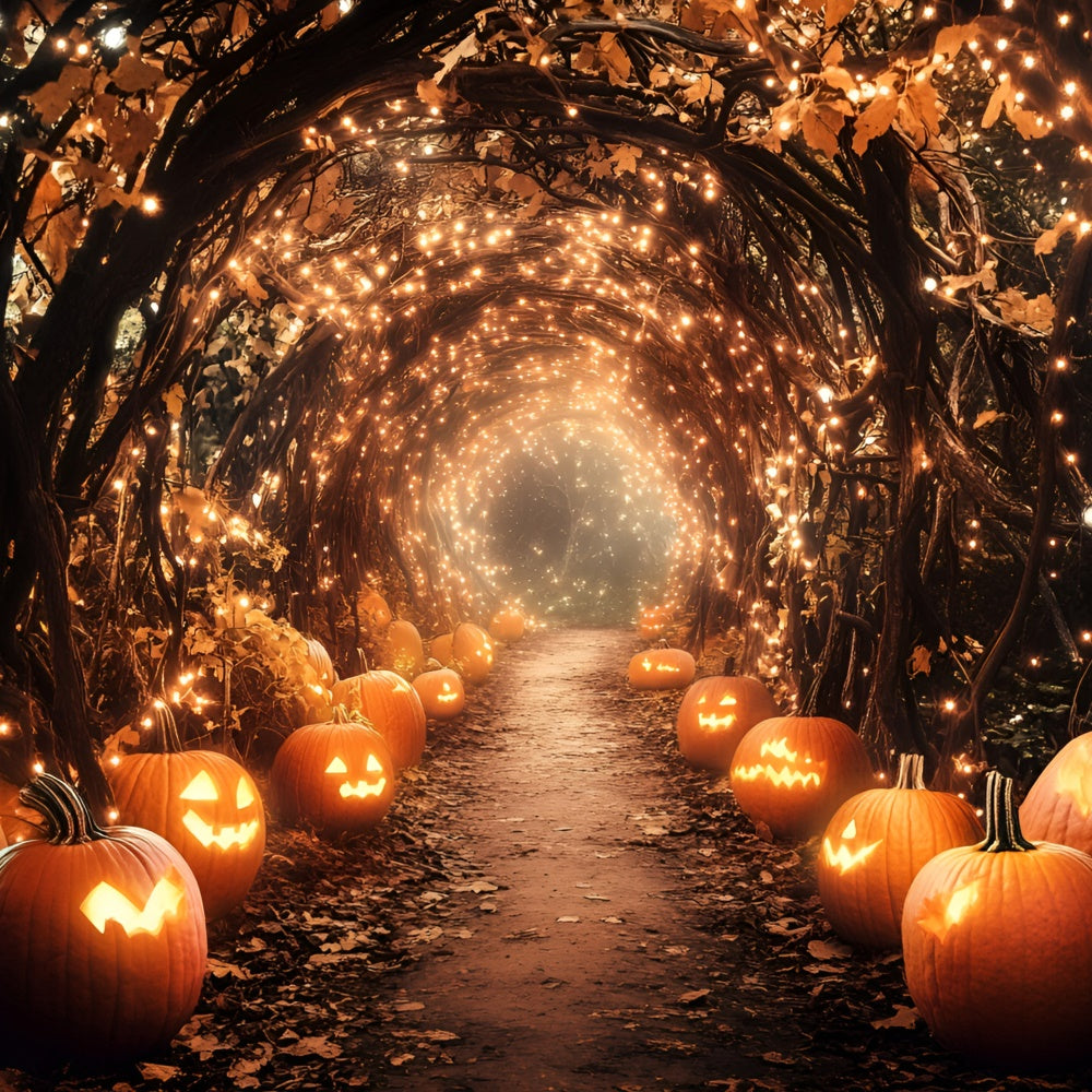 Fall Photography Backdrops Halloween Pumpkin Path Backdrop GQ5-97