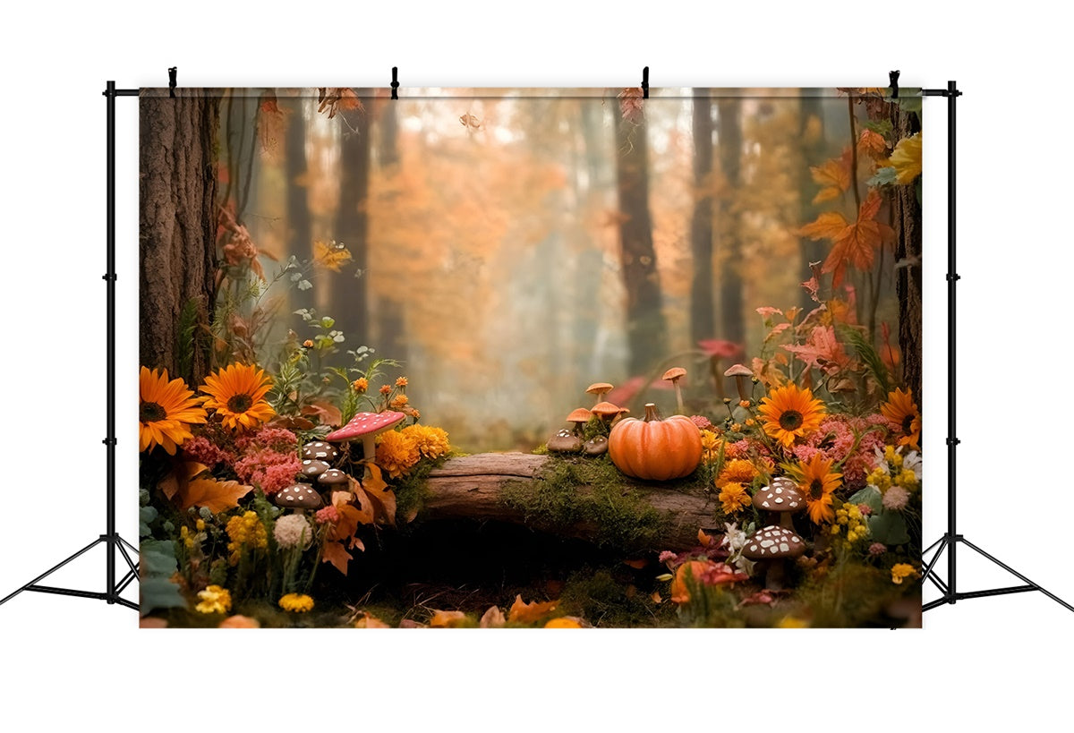 Fall Forest Backdrop Forest Fairyland Pumpkin Backdrop GQ57-109
