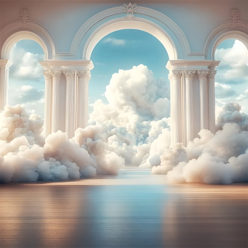 Cloudy Sky Backdrop Serene Sky Arch Columns Backdrop GQ57-124