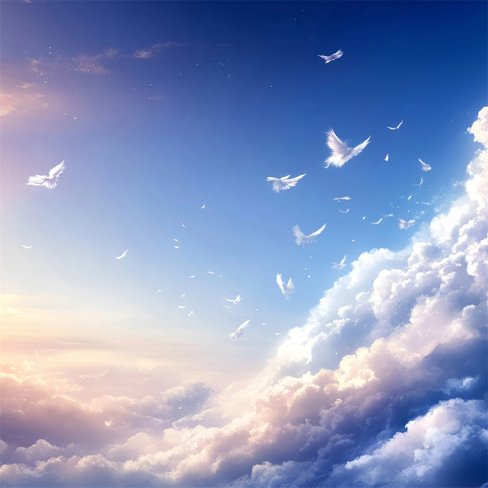 Blue Sky Backdrop Feather Drift Cloud Sky Backdrop GQ57-127