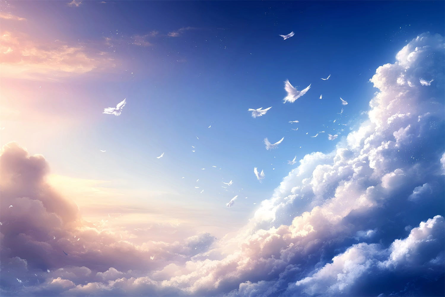 Blue Sky Backdrop Feather Drift Cloud Sky Backdrop GQ57-127