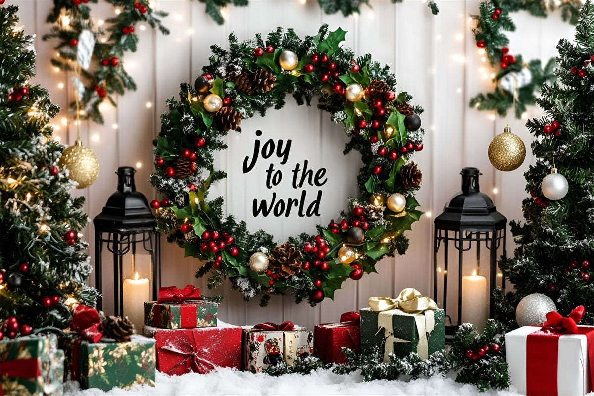 Christmas Backdrop For Photos Garland Glow Gifts Backdrop GQ57-18
