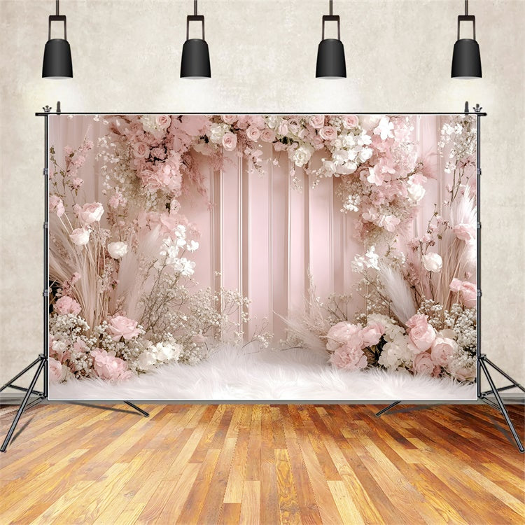Bohemian Photo Backdrop Pink Garden Romance Backdrop GQ57-217