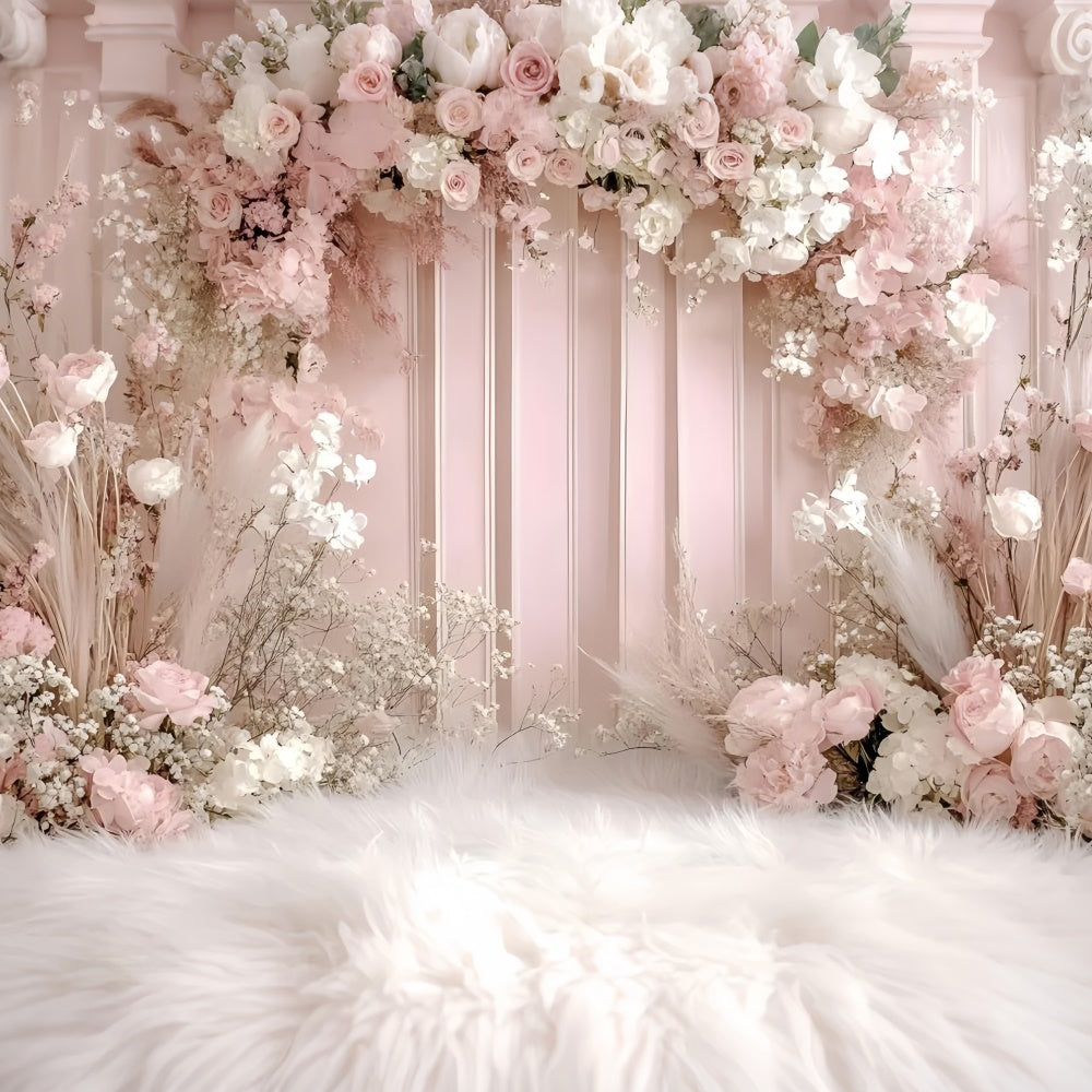 Bohemian Photo Backdrop Pink Garden Romance Backdrop GQ57-217
