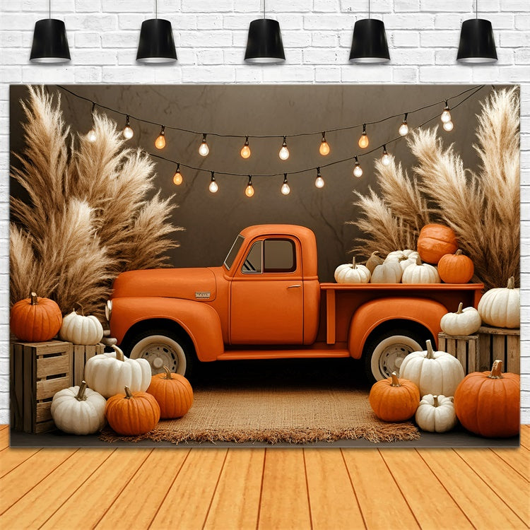 Boho Backdrop Photography Pumpkin Truck Glow Backdrop GQ57-220