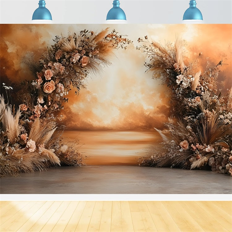 Boho Photography Backdrop Sunset Glow Bloom Backdrop GQ57-225