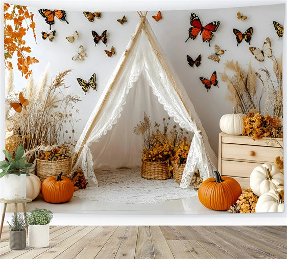 Bohemian Style Backdrop Autumn Butterfly Tent Backdrop GQ57-231