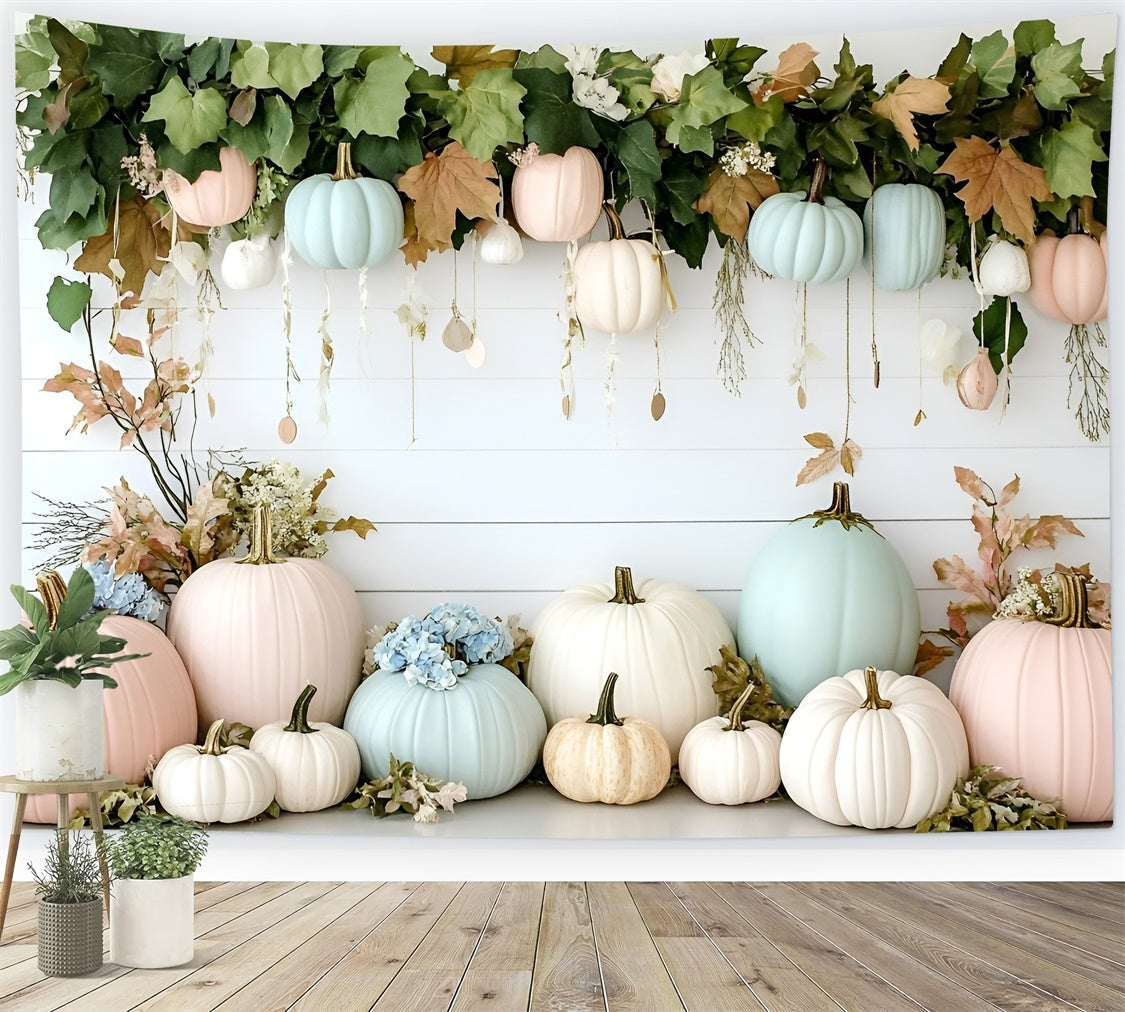 Bohemian Photo Backdrop Floral Pumpkin Dream Backdrop GQ57-239