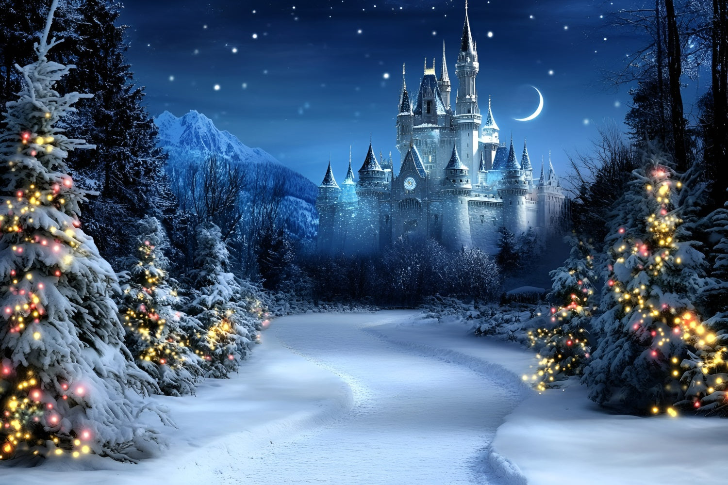 Christmas Backdrops Sale Starlit Holiday Palace Backdrop GQ57-24