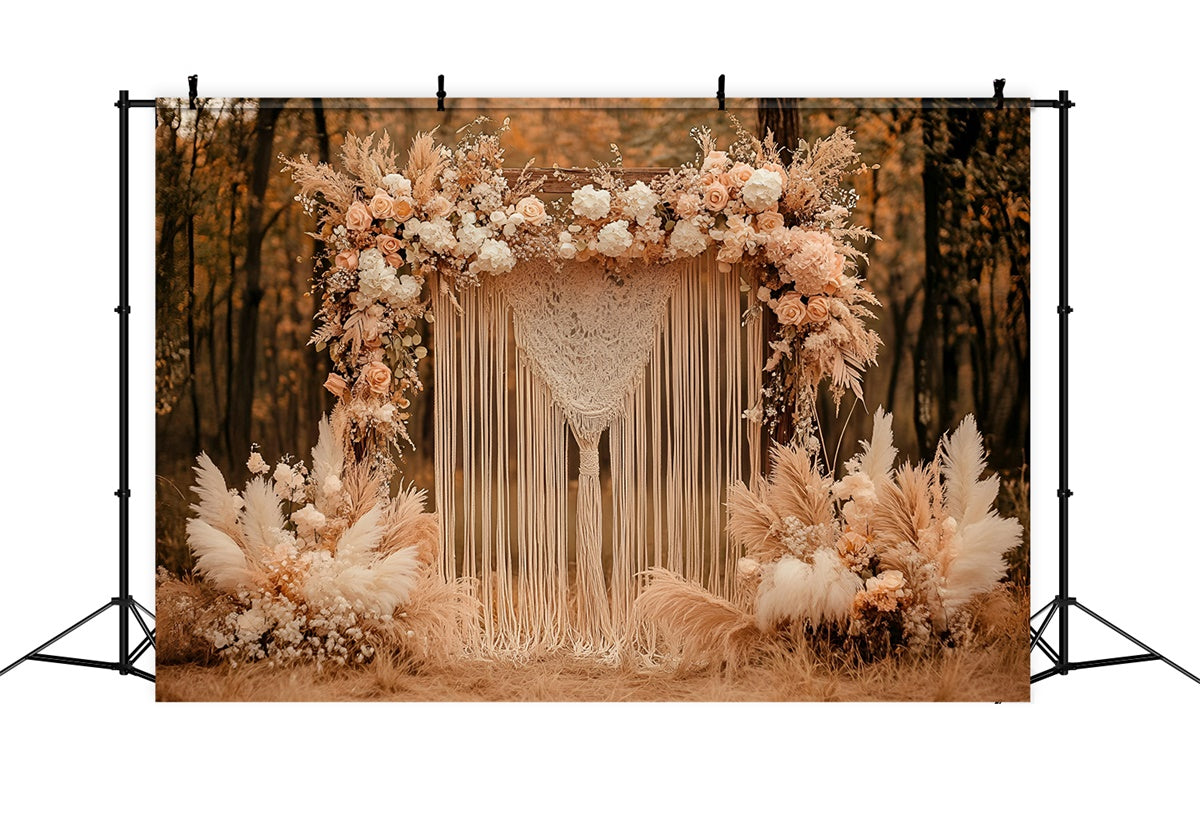 Boho Backdrops Forest Floral Arch Autumn Backdrops GQ57-97