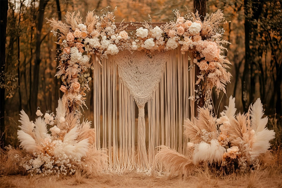 Boho Backdrops Forest Floral Arch Autumn Backdrops GQ57-97