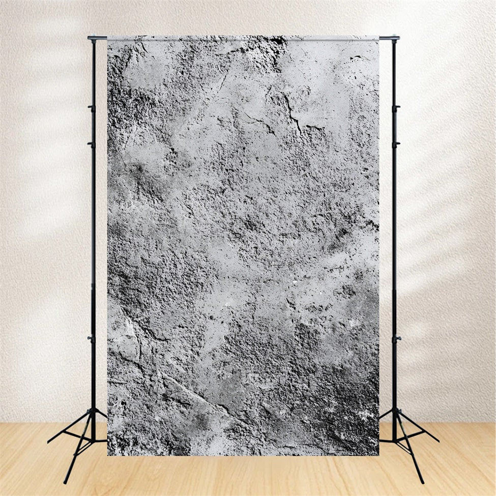 Concrete Backdrop Rough Gray Stone Surface Natural Cracks Portrait Background GQ58-57