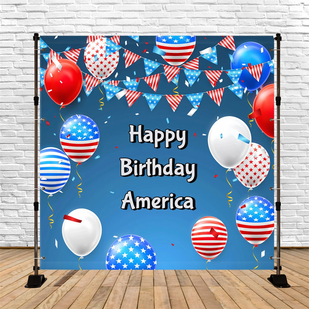 Backdrop For Birthday Patriotic Balloon Independence Day Backdrop GQ6-101