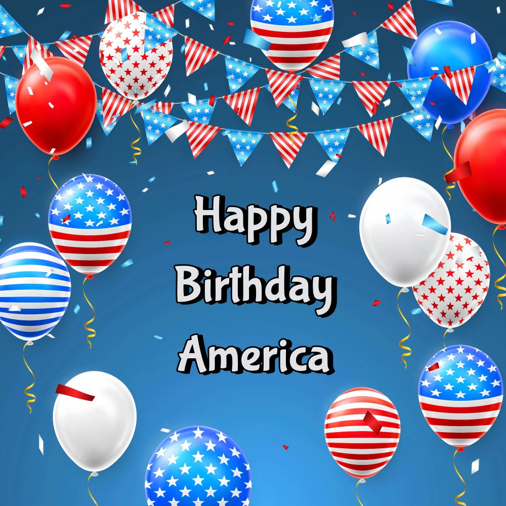 Backdrop For Birthday Patriotic Balloon Independence Day Backdrop GQ6-101