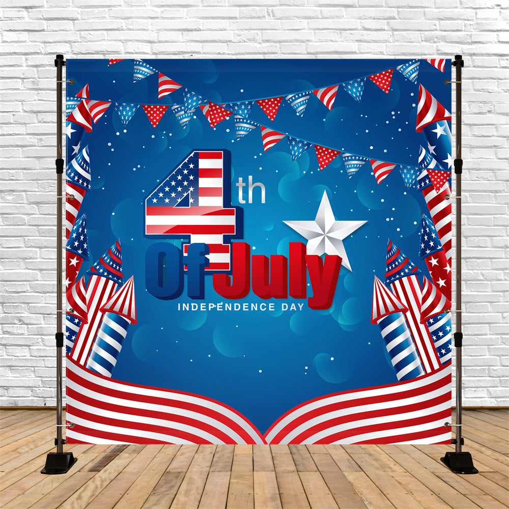 4th of July Backdrop Patriotic Rocket Celebration Backdrop GQ6-106