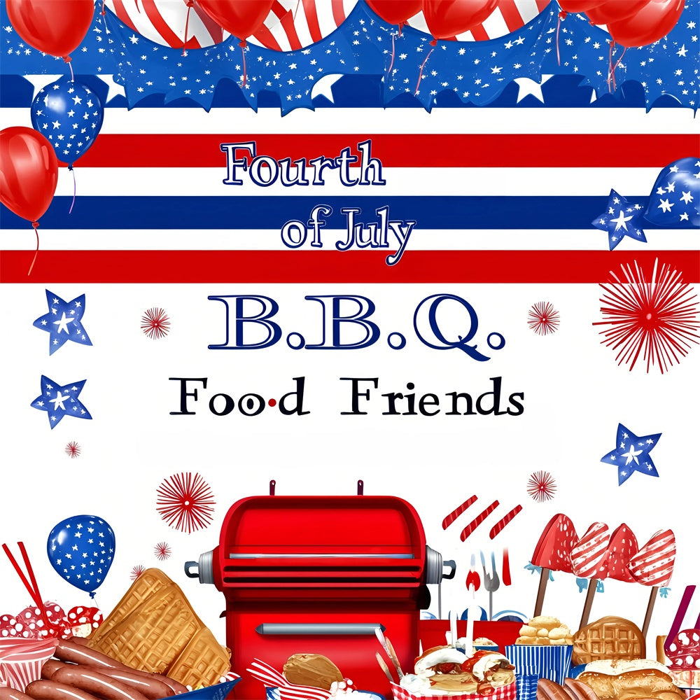 Independence Day Backdrop Liberty Day Cookout Fun Backdrop GQ6-108